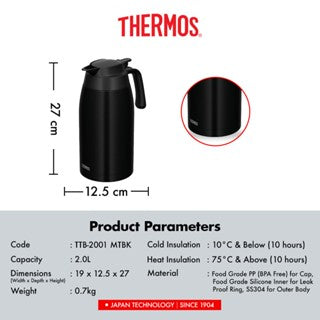 Thermos Vacuum Insulated Carafe 1500 - 2000 ml