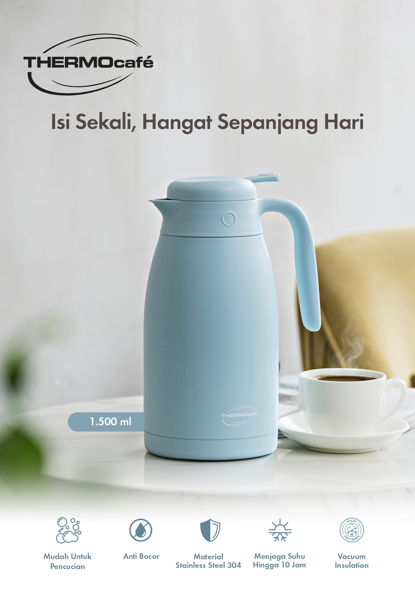 Thermocafe Vacuum Insulated Carafe - 1500ml