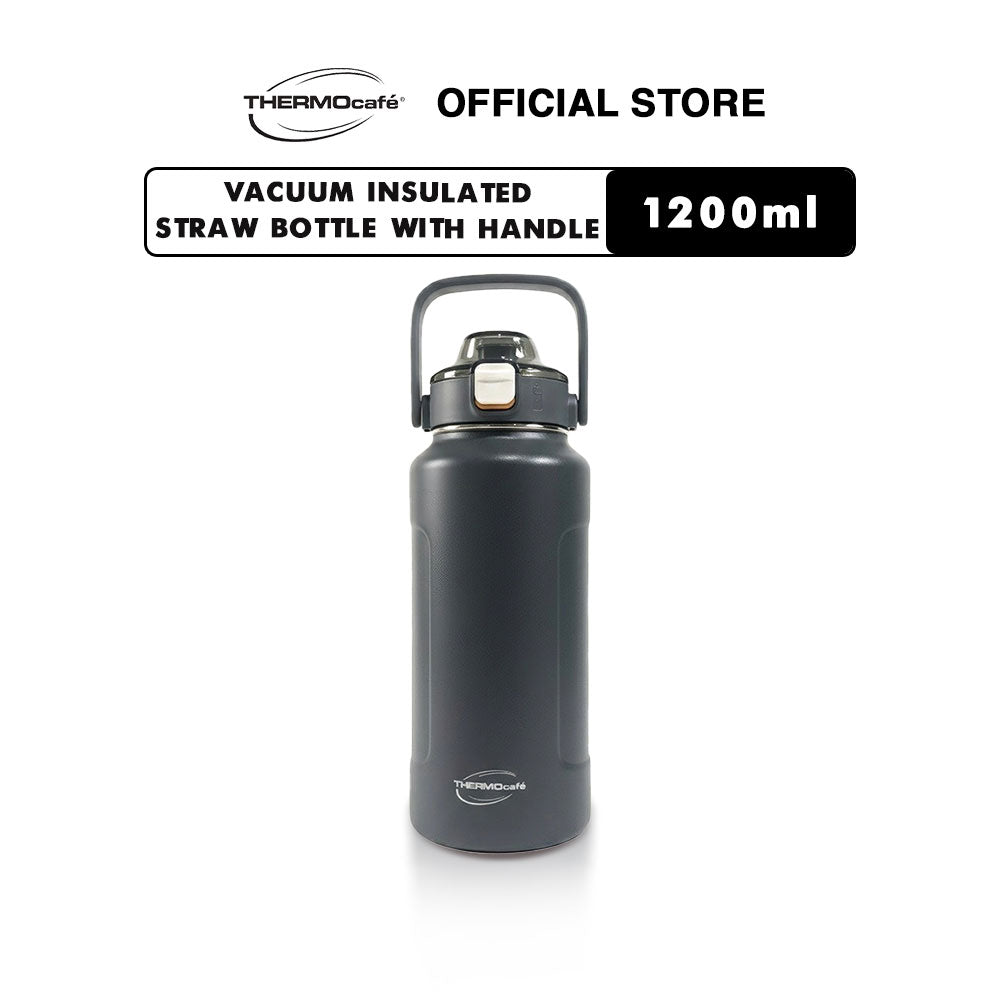 Thermocafe Vacuum Insulated Straw Bottle With Handle 1200ml
