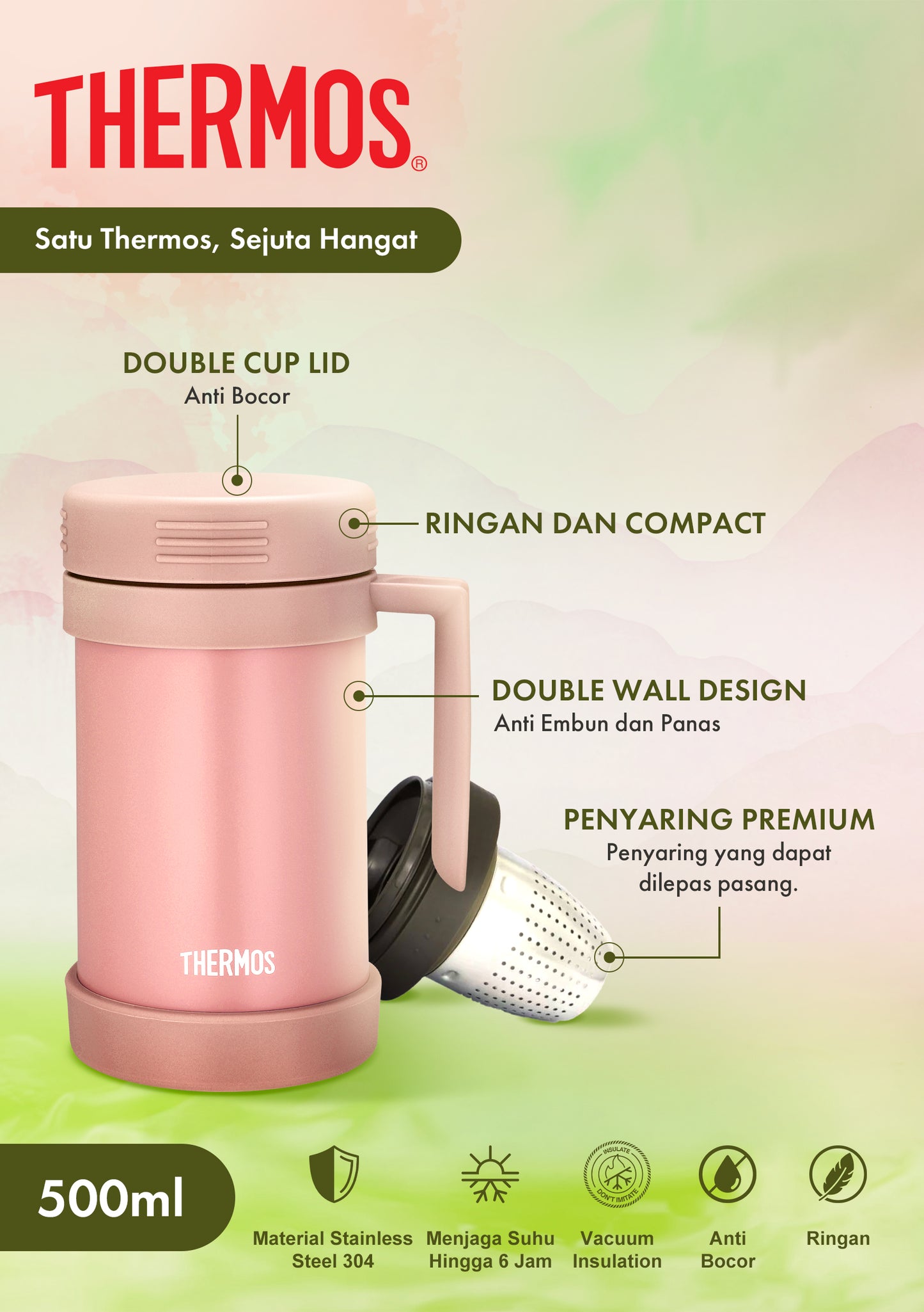Thermos Outdoor Mug with Strainer 500ml