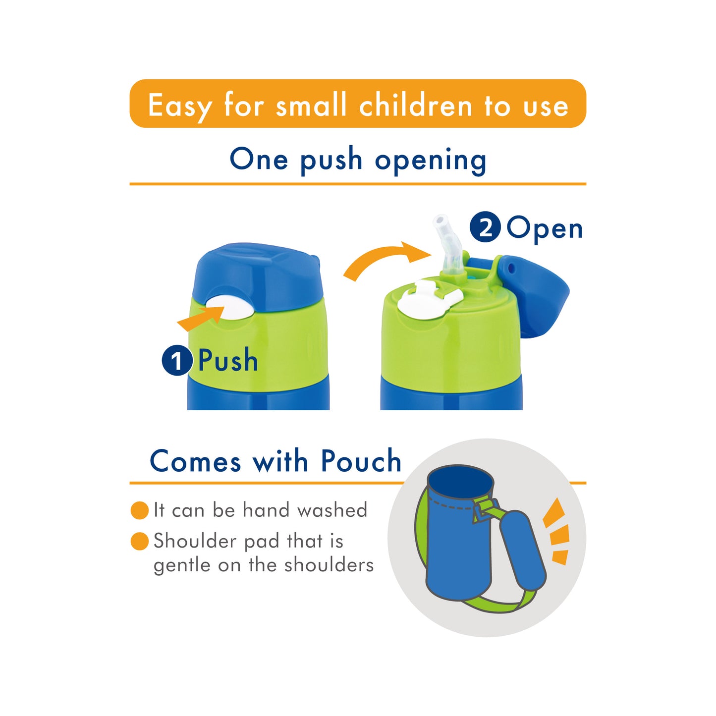 Thermos Vacuum Insulated Straw Bottle for Baby 400ml