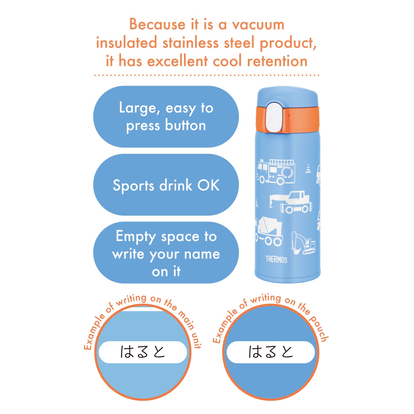 Thermos Vacuum Insulated Straw Bottle for Baby 400ml