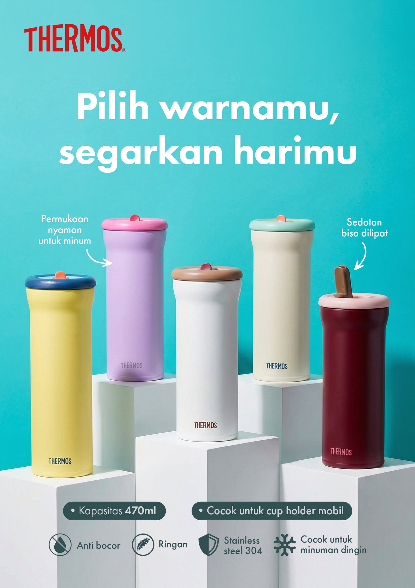 [NEW LAUNCH] Thermos Vacuum Insulated Straw Tumbler 470 ml