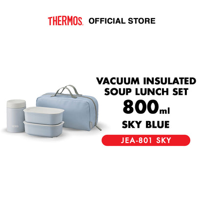 Vacuum Insulated Soup Lunch Set 800ml - Sky Blue