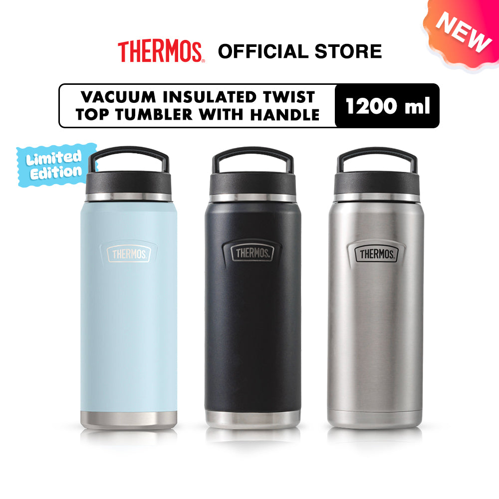 Thermos Vacuum Insulated Twist Top Tumbler with Handle 1200ml