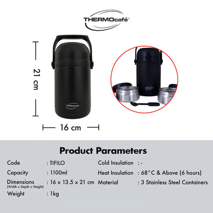 Thermocafe Vacuum Insulated Soup Lunch Set 1100ml