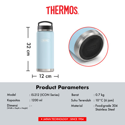 Thermos Vacuum Insulated Twist Top Tumbler with Handle 1200ml