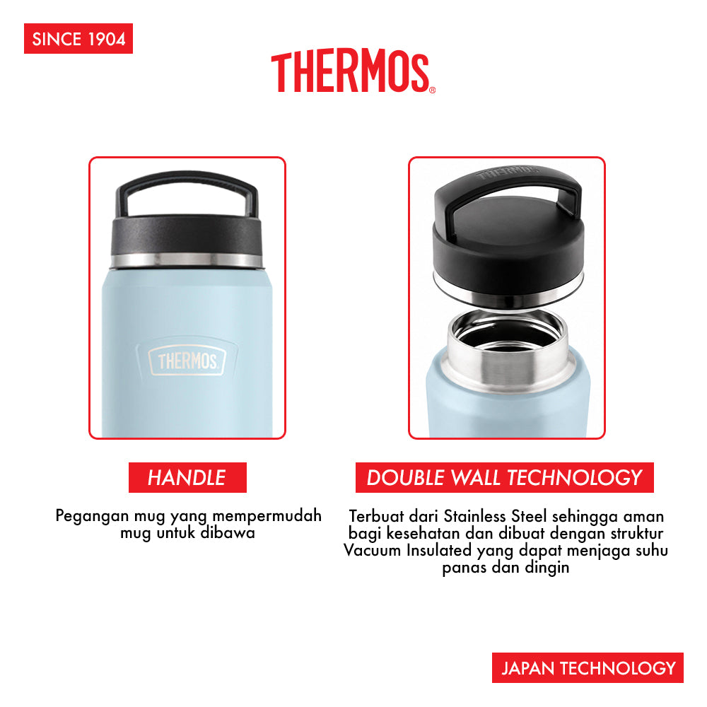 Thermos Vacuum Insulated Twist Top Tumbler with Handle 1200ml