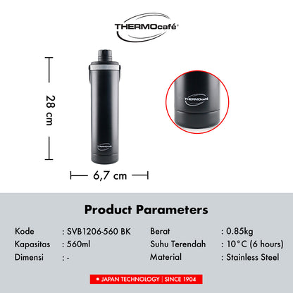 Thermos Vacuum Insulated Tumbler with Strap 560ml - Black