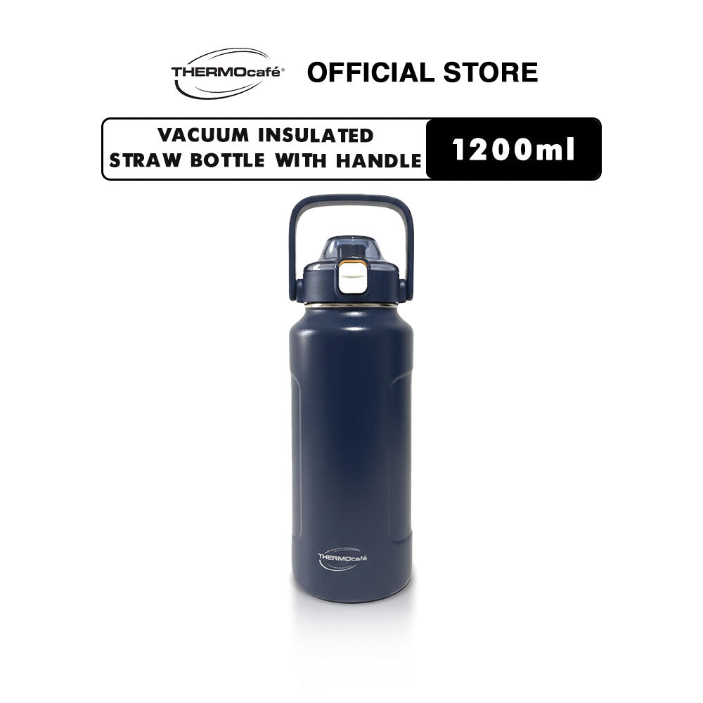Thermocafe Vacuum Insulated Straw Bottle With Handle 1200ml