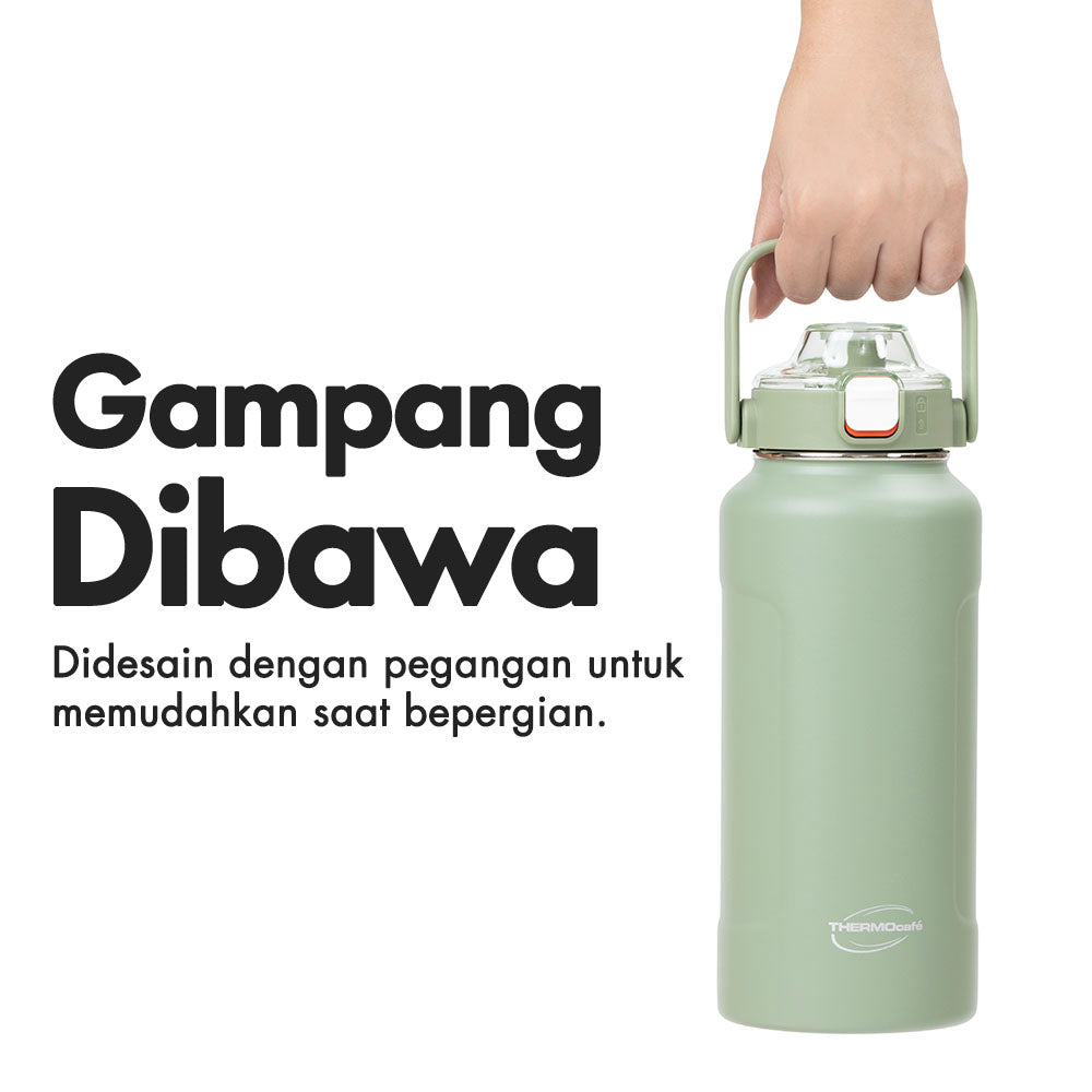 Thermocafe Vacuum Insulated Straw Bottle With Handle 1200ml