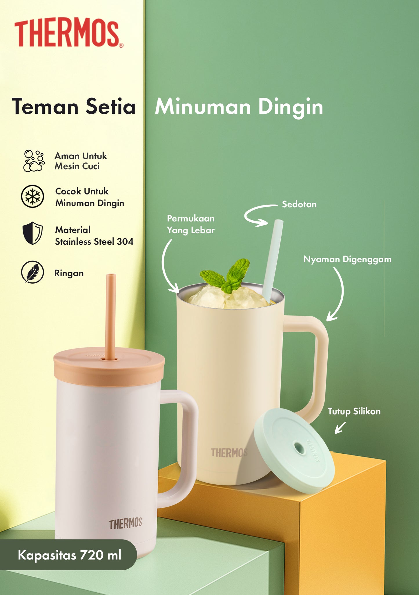 Thermos Vacuum Insulated Cup With Straw
