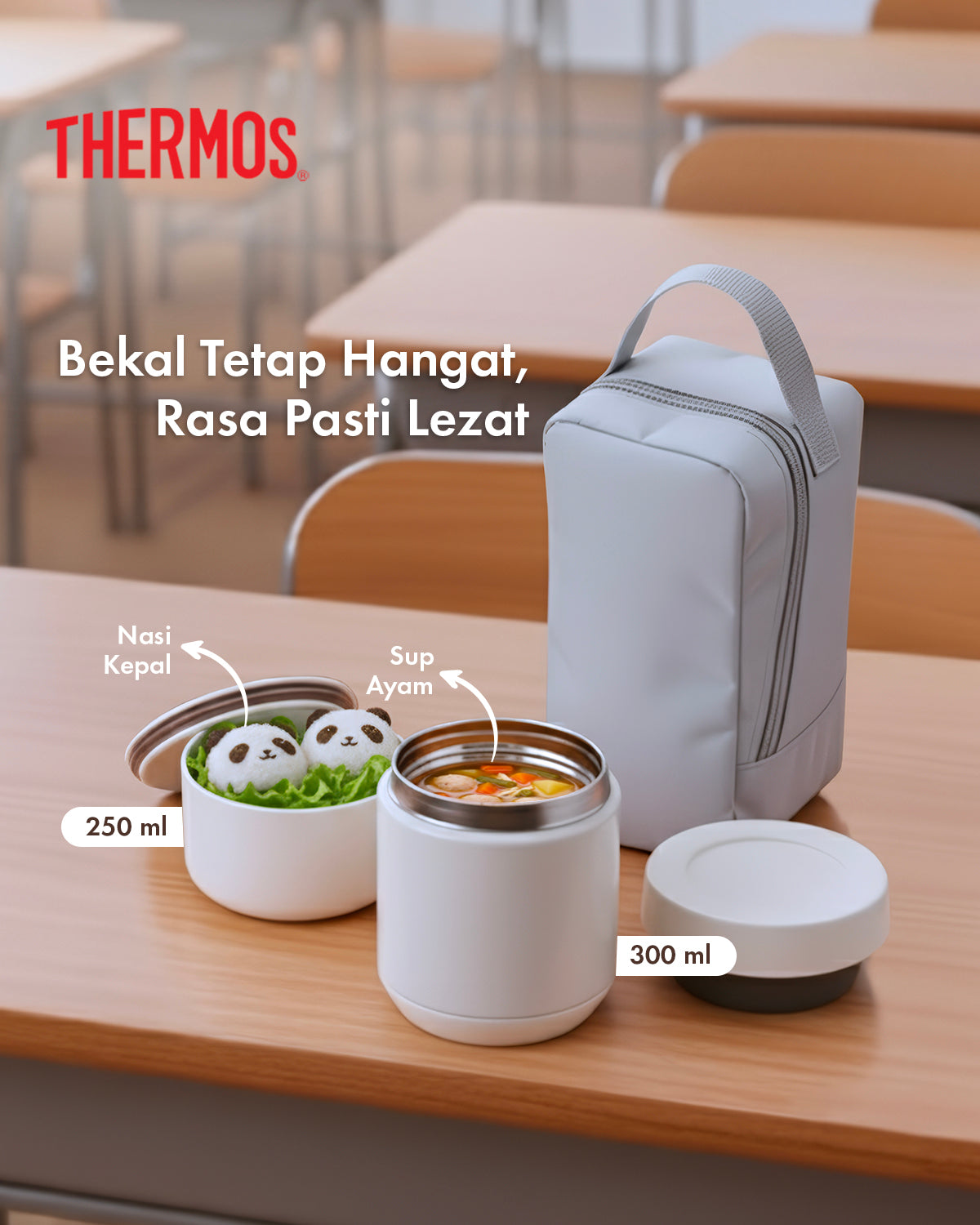 [HOT PRODUCT] Thermos Vacuum Insulated Soup Lunch Set 550ml
