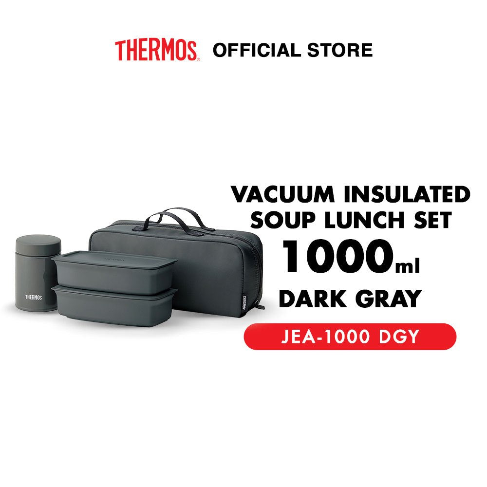 Vacuum Insulated Soup Lunch Set 1000ml - Smoke Black