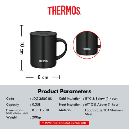 Thermos Vacuum Insulated Mug with Lid - 350 ml (JDG-350)